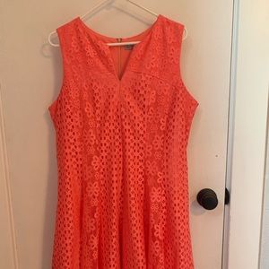 Coral summer dress.